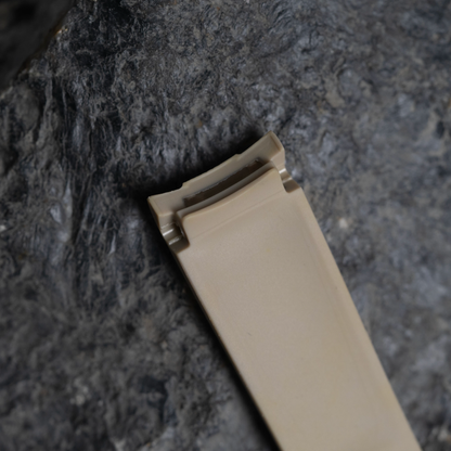 Light Beige Moonwatch Strap with White Stripe