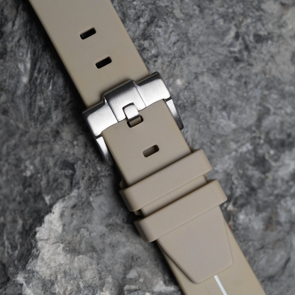 Light Beige Moonwatch Strap with White Stripe