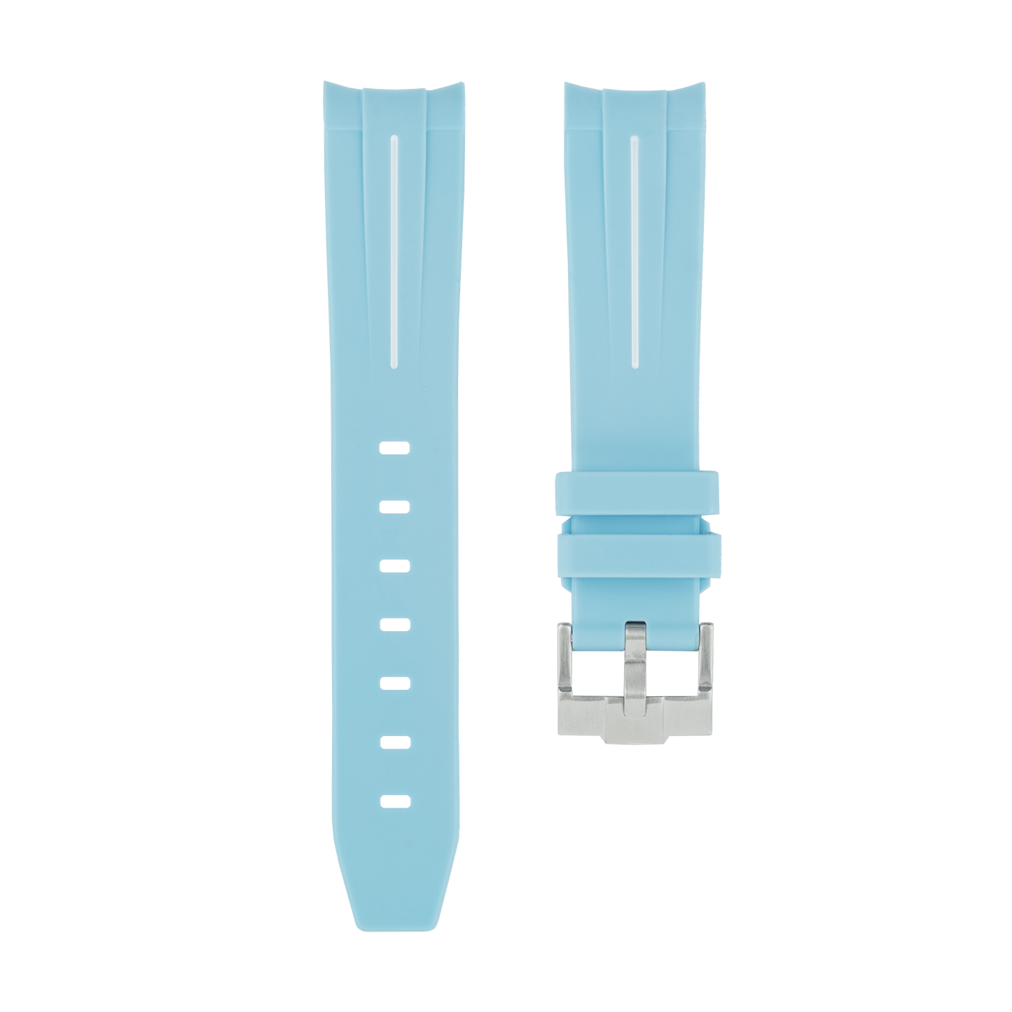 Light Blue Moonwatch Strap with White Stripe