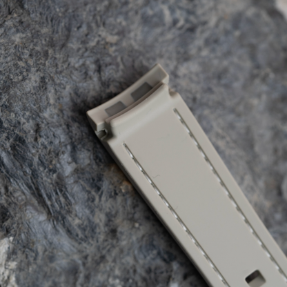 Light Beige Moonwatch Strap with White Stitching