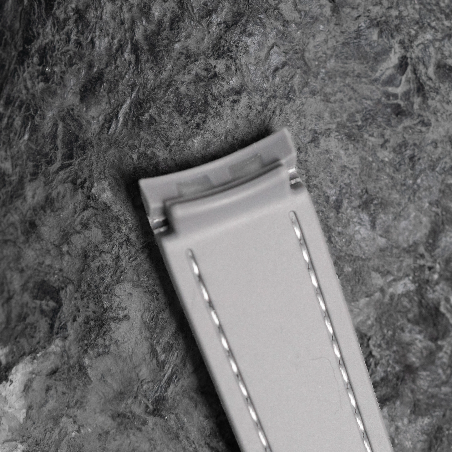 Light Gray Moonwatch Strap with White Stitching
