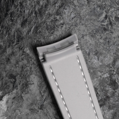 Light Gray Moonwatch Strap with White Stitching
