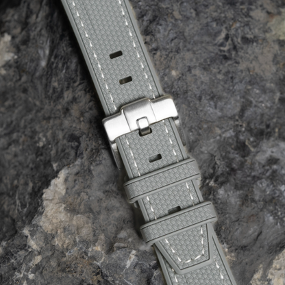 Light Gray Moonwatch Strap with White Stitching