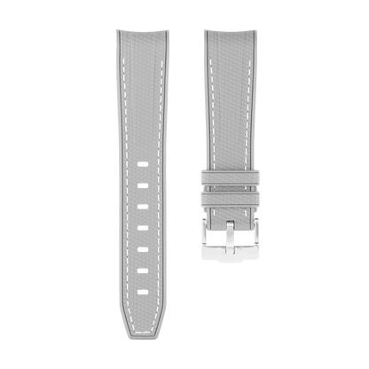 Light Gray Moonwatch Strap with White Stitching