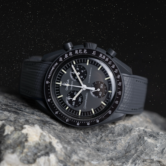 Dark Gray Moonwatch Strap with Gray Stitching