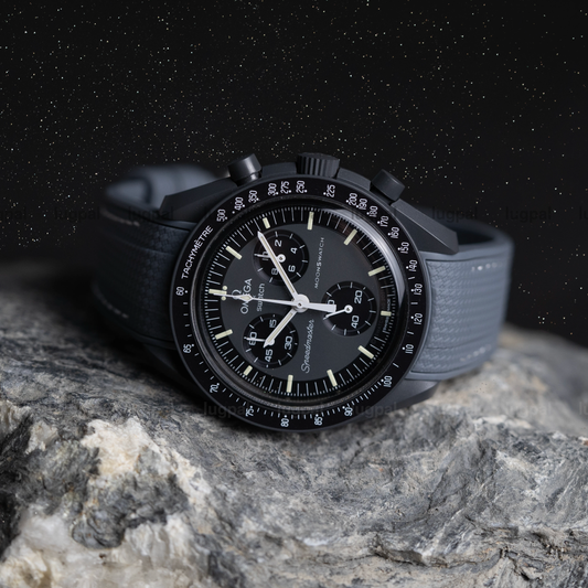 Dark Gray Moonwatch Strap with White Stitching