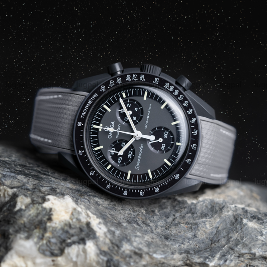 Light Gray Moonwatch Strap with White Stitching