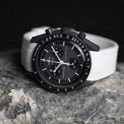 White Moonwatch Strap with White Stitching
