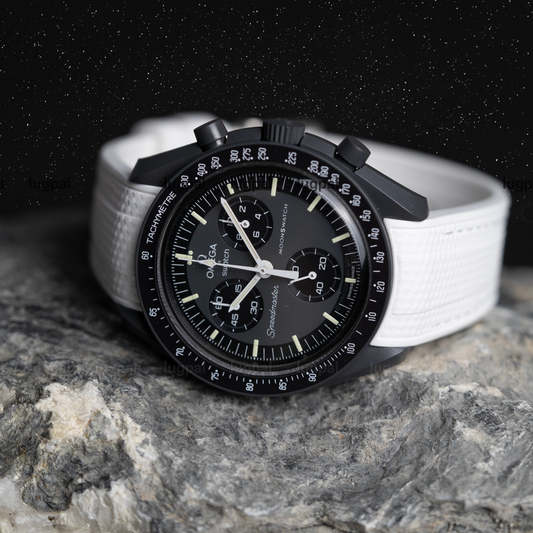 White Moonwatch Strap with White Stitching