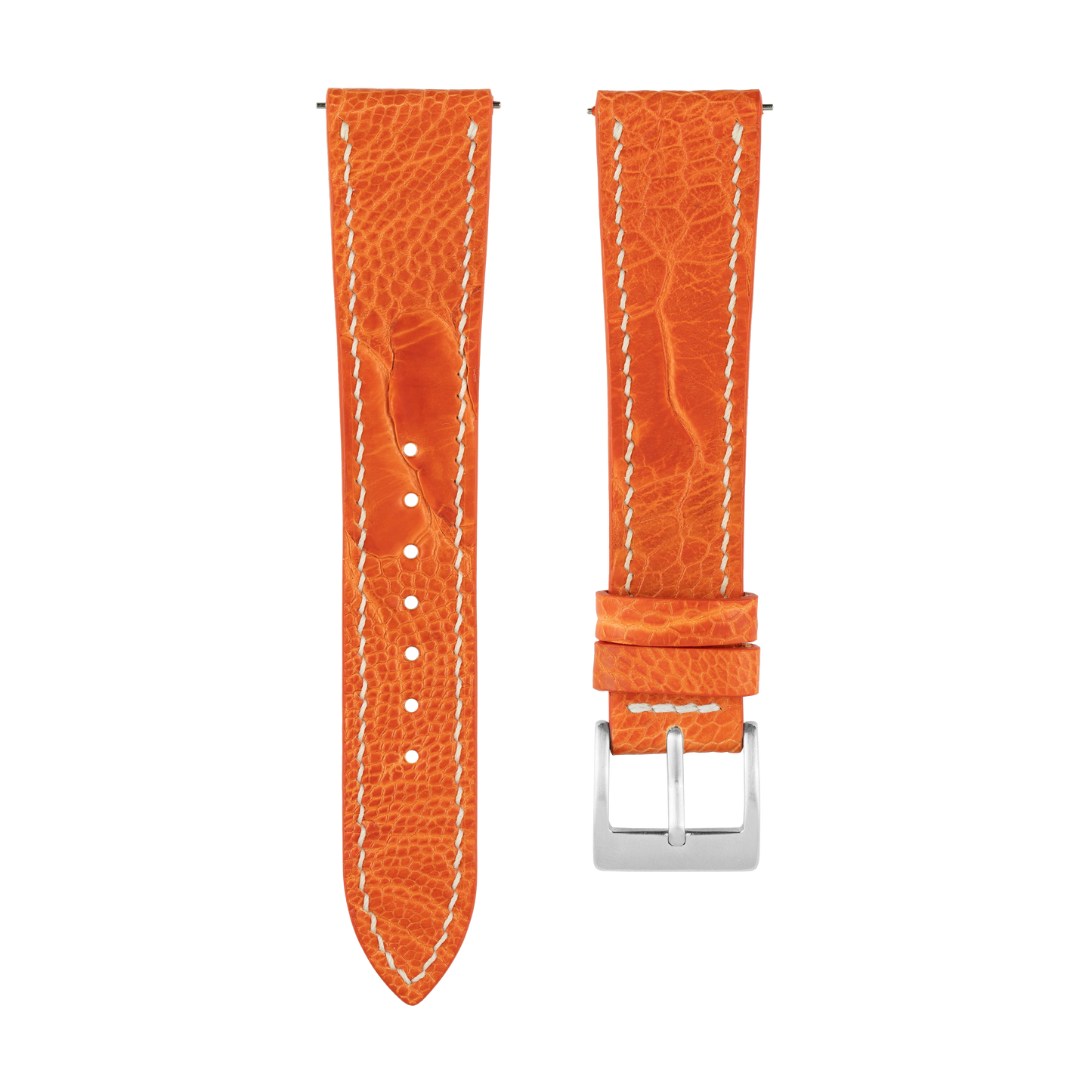 Orange Ostrich Leg Watch Strap
