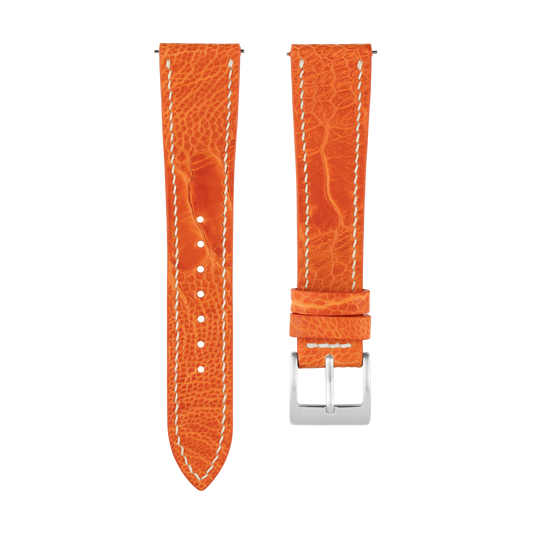Orange Ostrich Leg Watch Strap