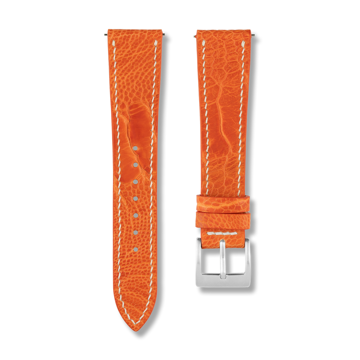 Orange Ostrich Leg Watch Strap