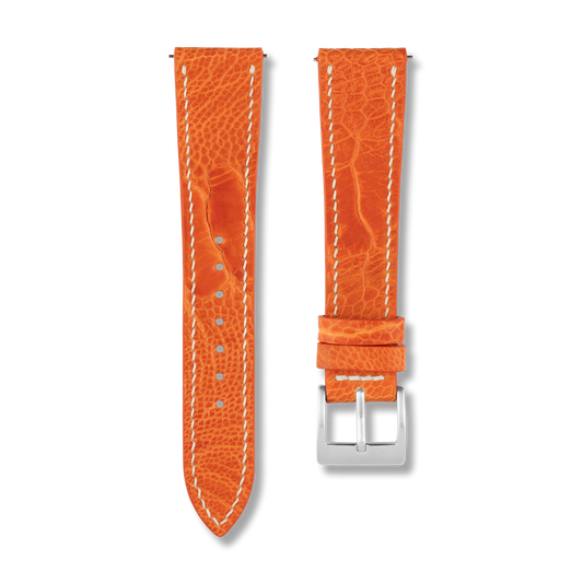 Orange Ostrich Leg Watch Strap