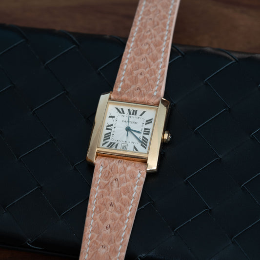 Salmon Single Fold Watch Strap for Cartier Deployant Clasps