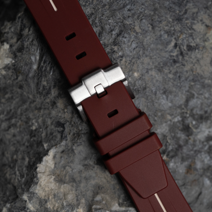 Red Moonwatch Strap with Yellow Stripe