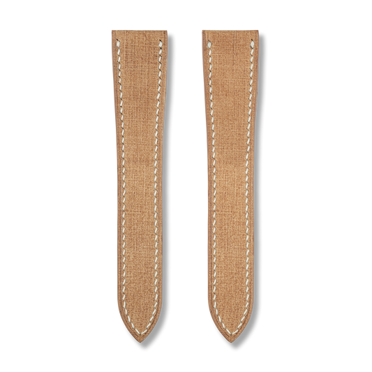 Tan Babele Double Fold Watch Strap for Cartier Deployant Clasps