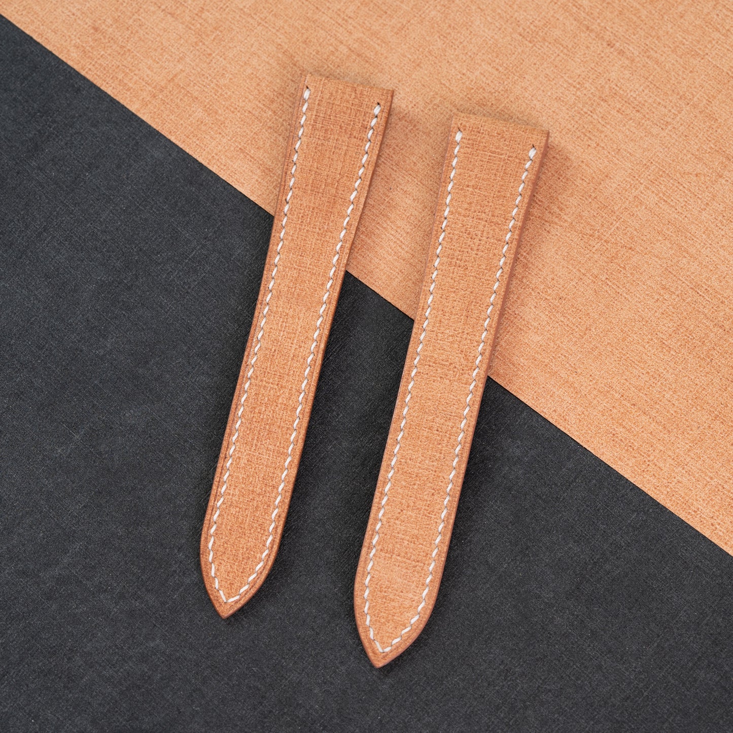 Tan Babele Double Fold Watch Strap for Cartier Deployant Clasps