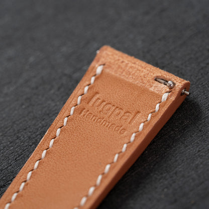 Tan Babele Leather Watch Strap - White Stitch