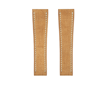 Tan Babele Fixed Length Strap - White Stitch