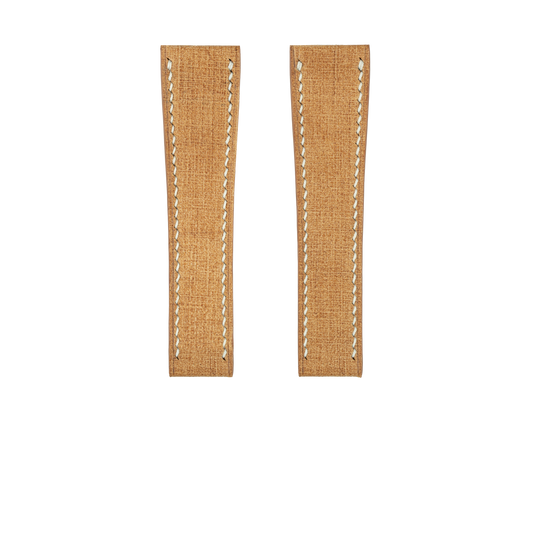 Tan Babele Fixed Length Strap - White Stitch