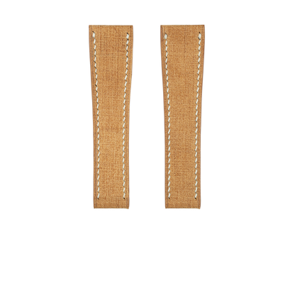 Tan Babele Fixed Length Strap - White Stitch