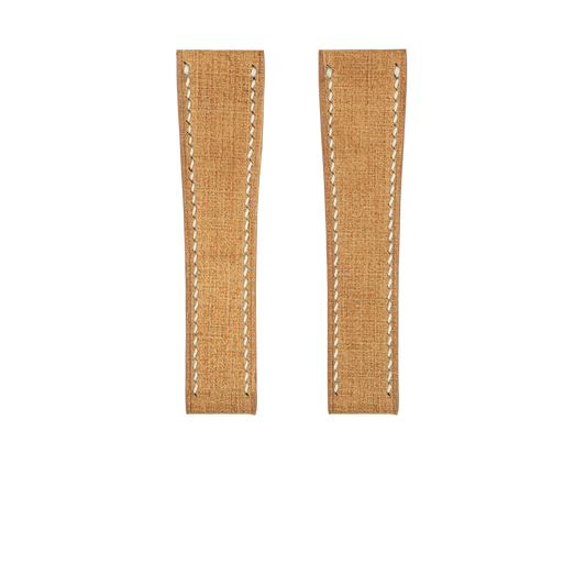 Tan Babele Fixed Length Strap - White Stitch