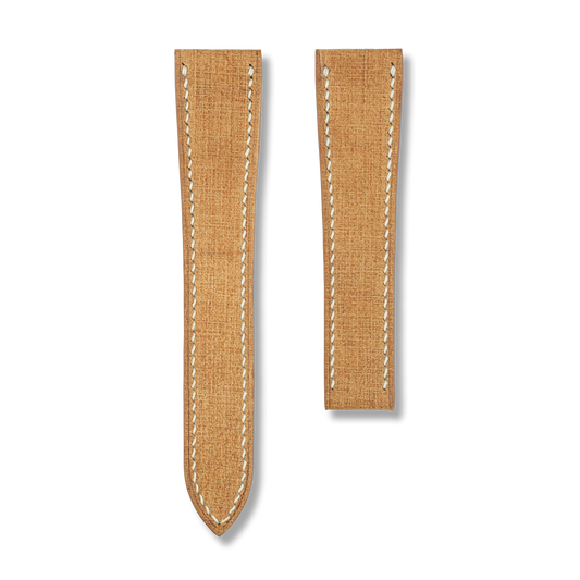 Tan Babele Single Fold Watch Strap for Cartier Deployant Clasps
