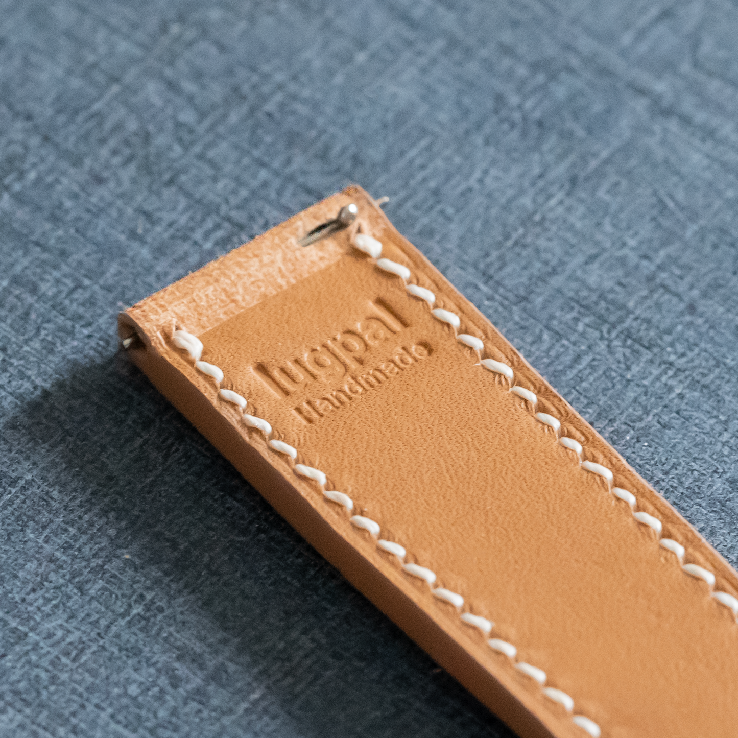 Tan Babele Leather Watch Strap - White Stitch