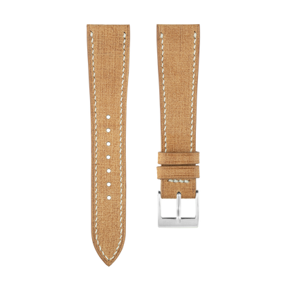 Tan Babele Leather Watch Strap - White Stitch