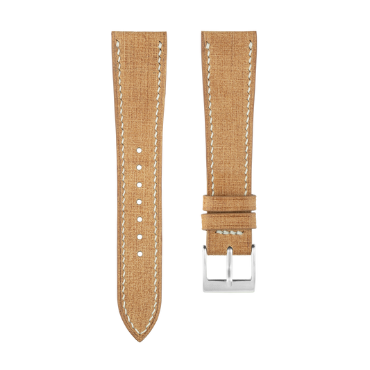 Tan Babele Leather Watch Strap - White Stitch