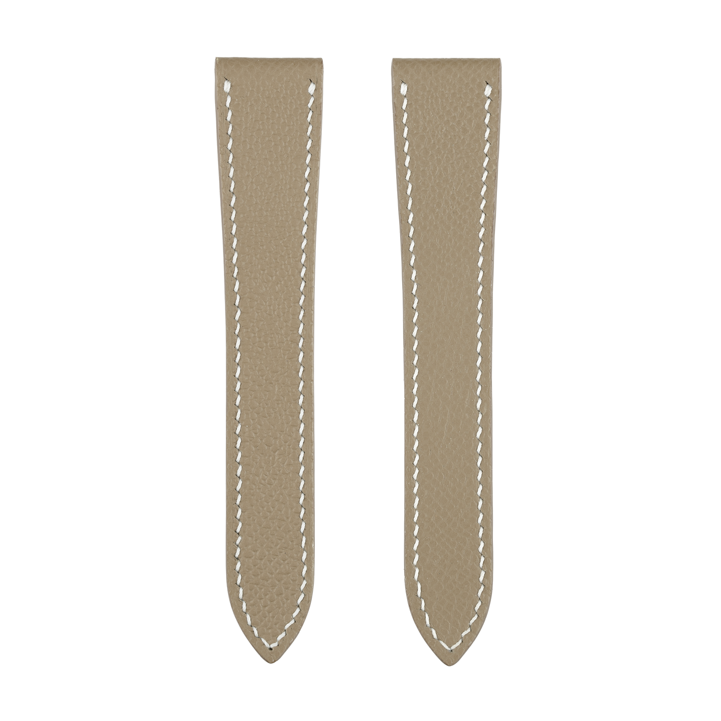 Taupe Epsom Double Fold Watch Strap for Cartier Deployant Clasps
