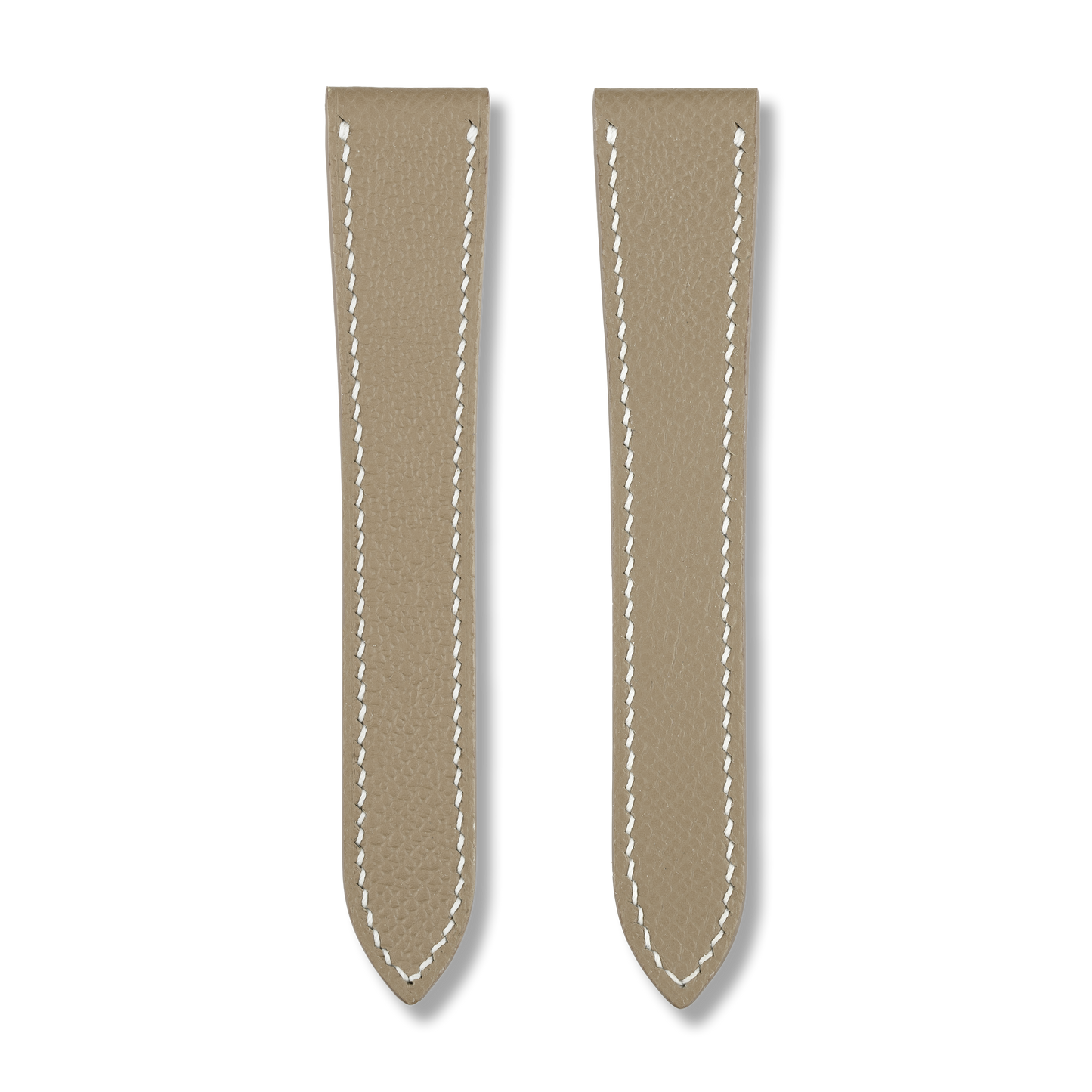 Taupe Epsom Double Fold Watch Strap for Cartier Deployant Clasps