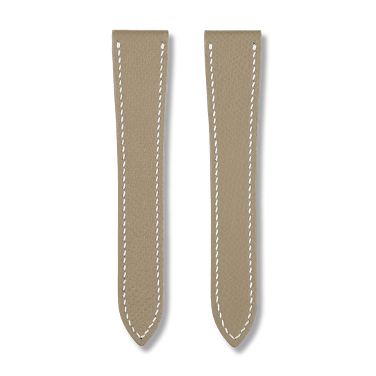 Taupe Epsom Double Fold Watch Strap for Cartier Deployant Clasps
