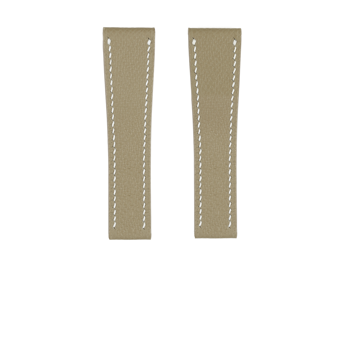 Taupe Epsom Fixed Length Strap - White Stitch