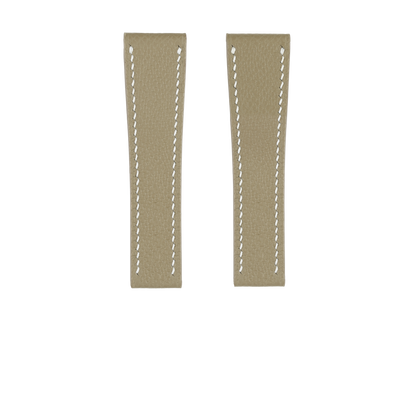 Taupe Epsom Fixed Length Strap - White Stitch