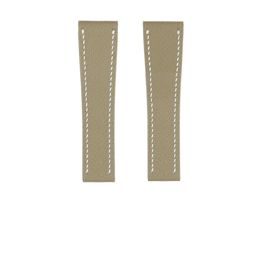 Taupe Epsom Fixed Length Strap - White Stitch