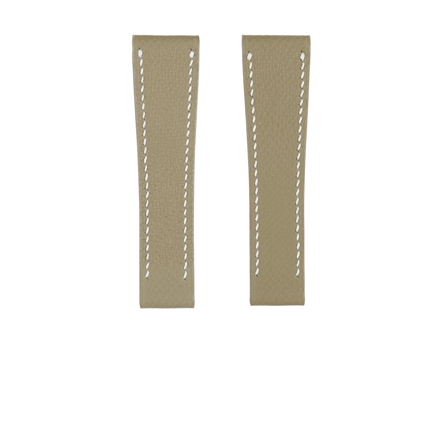 Taupe Epsom Fixed Length Strap - White Stitch