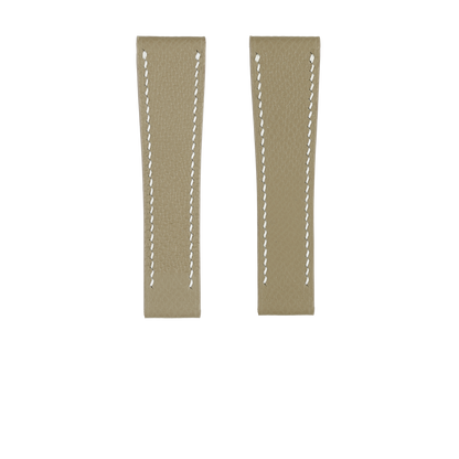 Taupe Epsom Fixed Length Strap - White Stitch