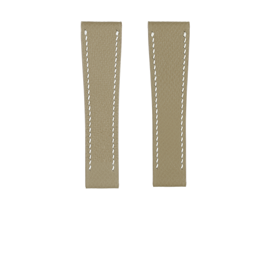 Taupe Epsom Fixed Length Strap - White Stitch