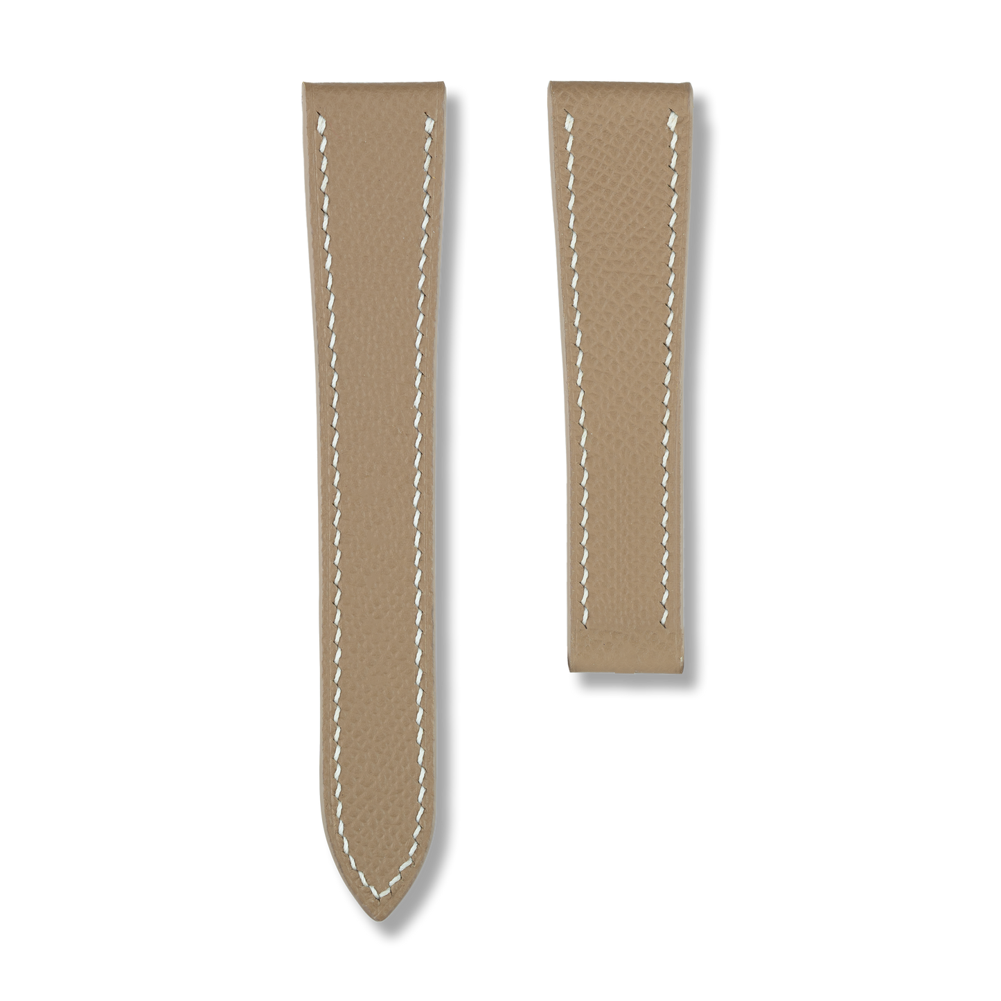 Taupe Epsom Single Fold Watch Strap for Cartier Deployant Clasps
