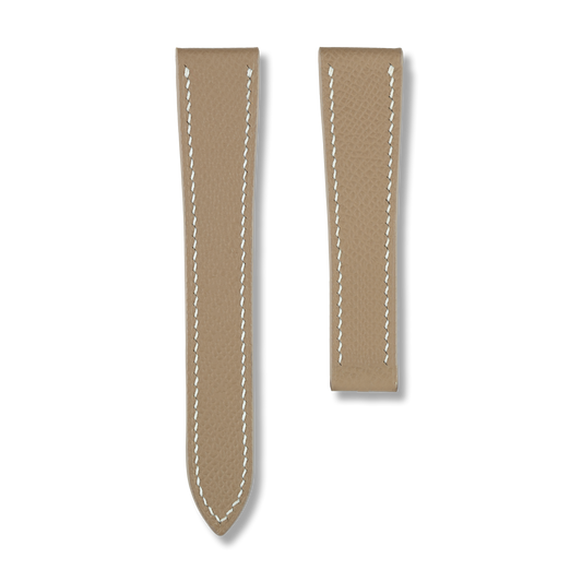 Taupe Epsom Single Fold Watch Strap for Cartier Deployant Clasps