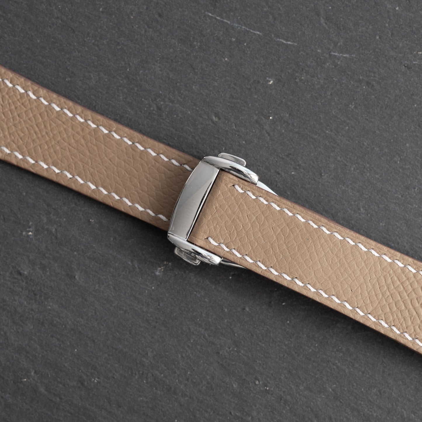 Taupe Epsom Strap for Omega Deployant Clasps
