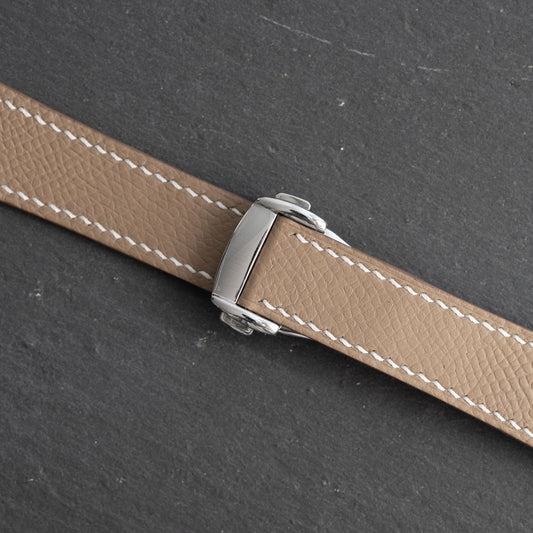 Taupe Epsom Strap for Omega Deployant Clasps
