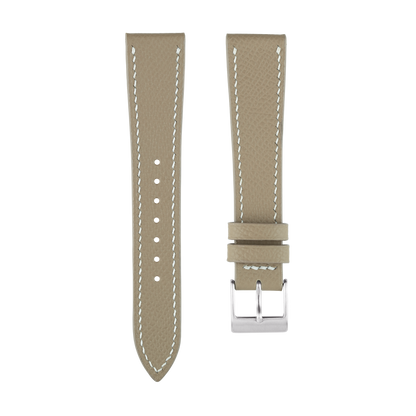 Taupe Epsom Watch Strap - White Stitch