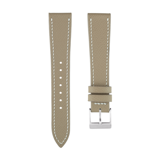Taupe Epsom Watch Strap - White Stitch