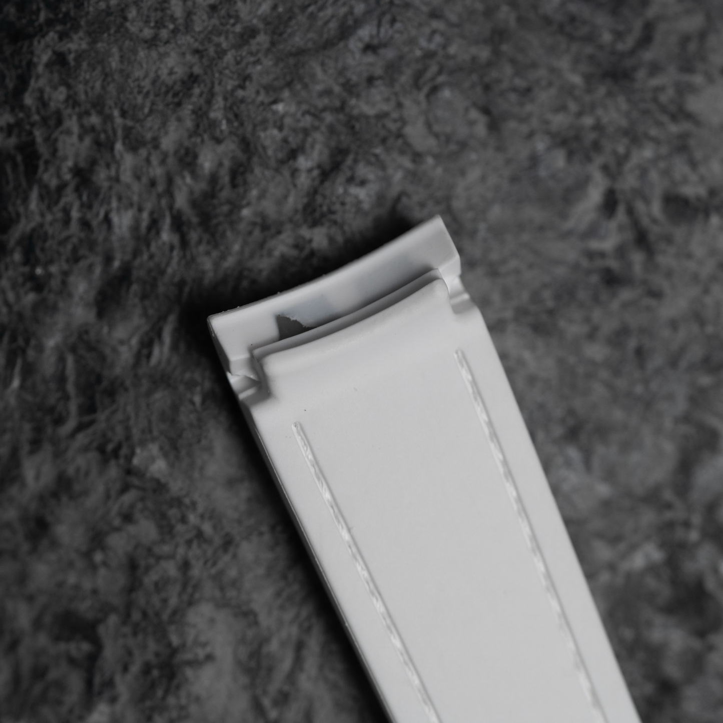 White Moonwatch Strap with White Stitching