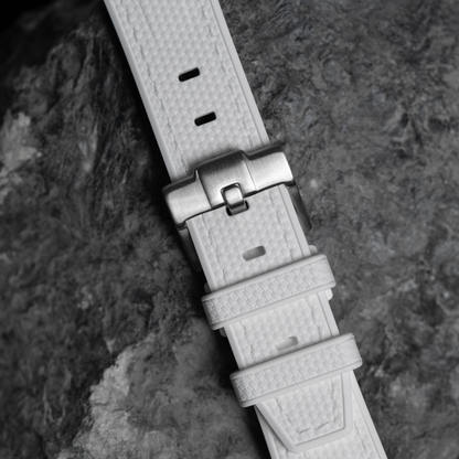 White Moonwatch Strap with White Stitching