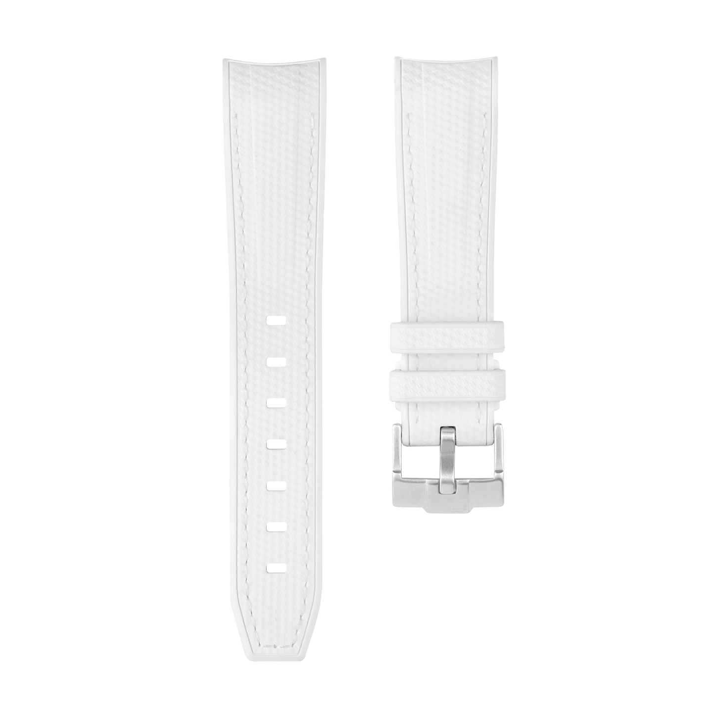 White Moonwatch Strap with White Stitching