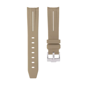 Beige MoonSwatch Strap with White Stripe