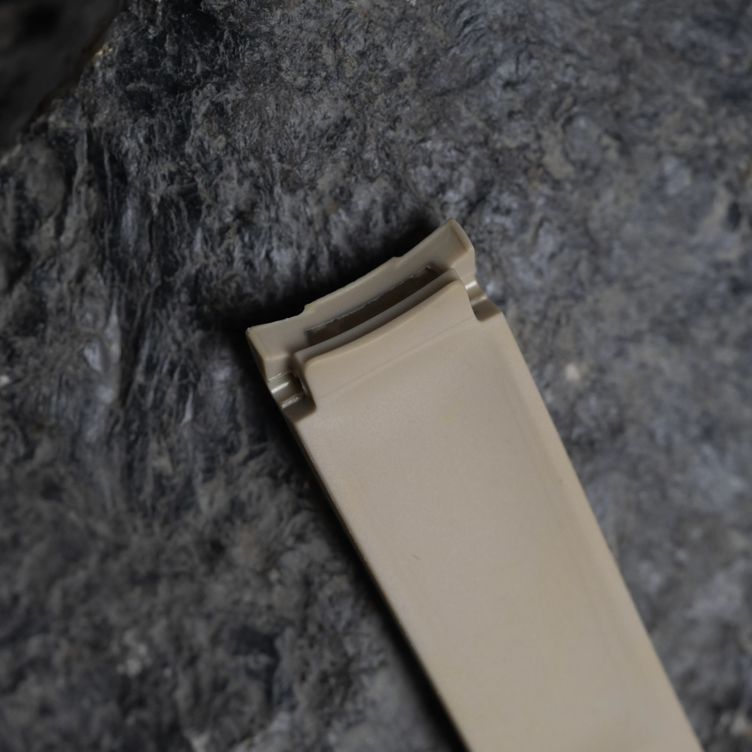 Light Beige Moonwatch Strap with White Stripe - Image 4